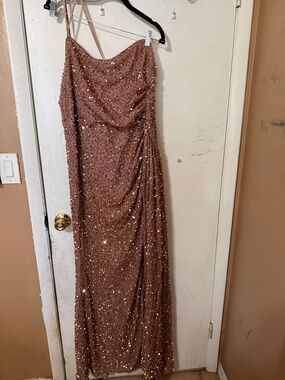 chinese dress ladies Mermaid Glitter One-Shoulder Backless Prom Dress with Sequins PSK386 US4 / Royal Blue main image 1
